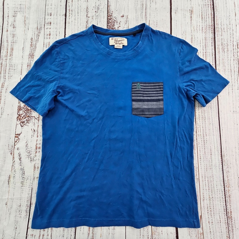 Penguin Munsing Wear Blue Short Sleeve Cotton Pocket T-Shirt Men's S